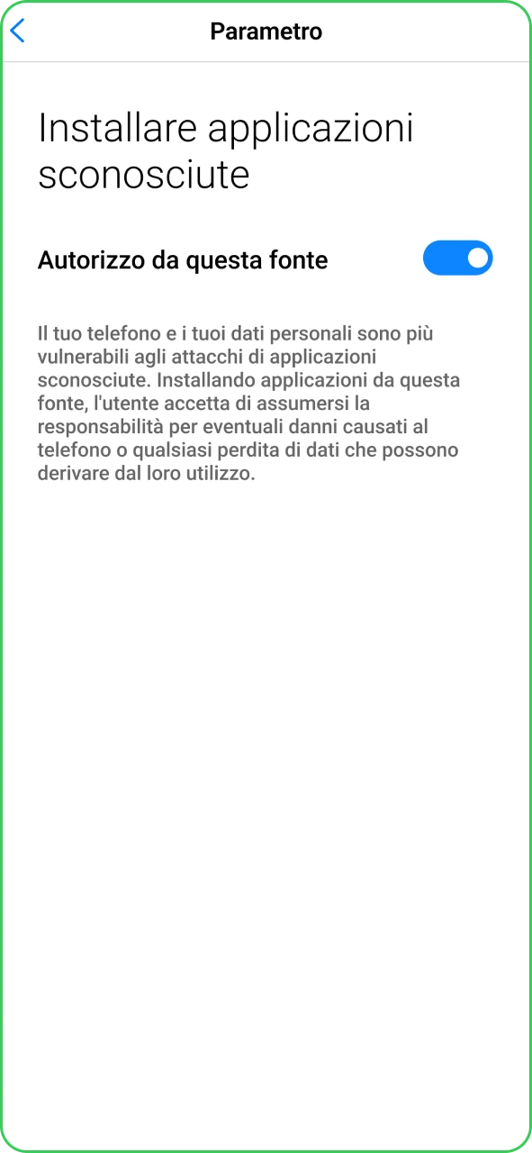 Abilita origini sconosciute per installare l’app mobile ufficiale Winnita.