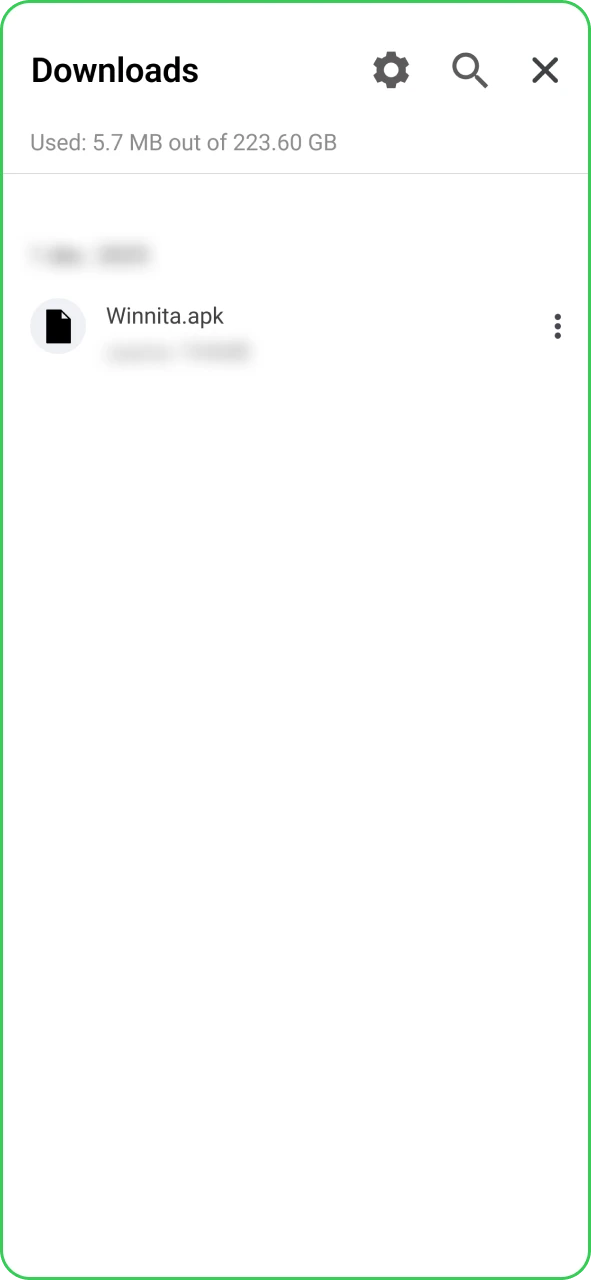 Download the Winnita Android app APK file from the official website.