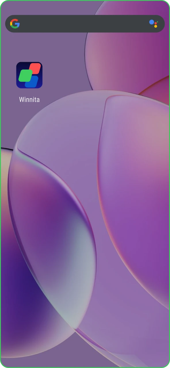 Install and open the Winnita app to log in or register.