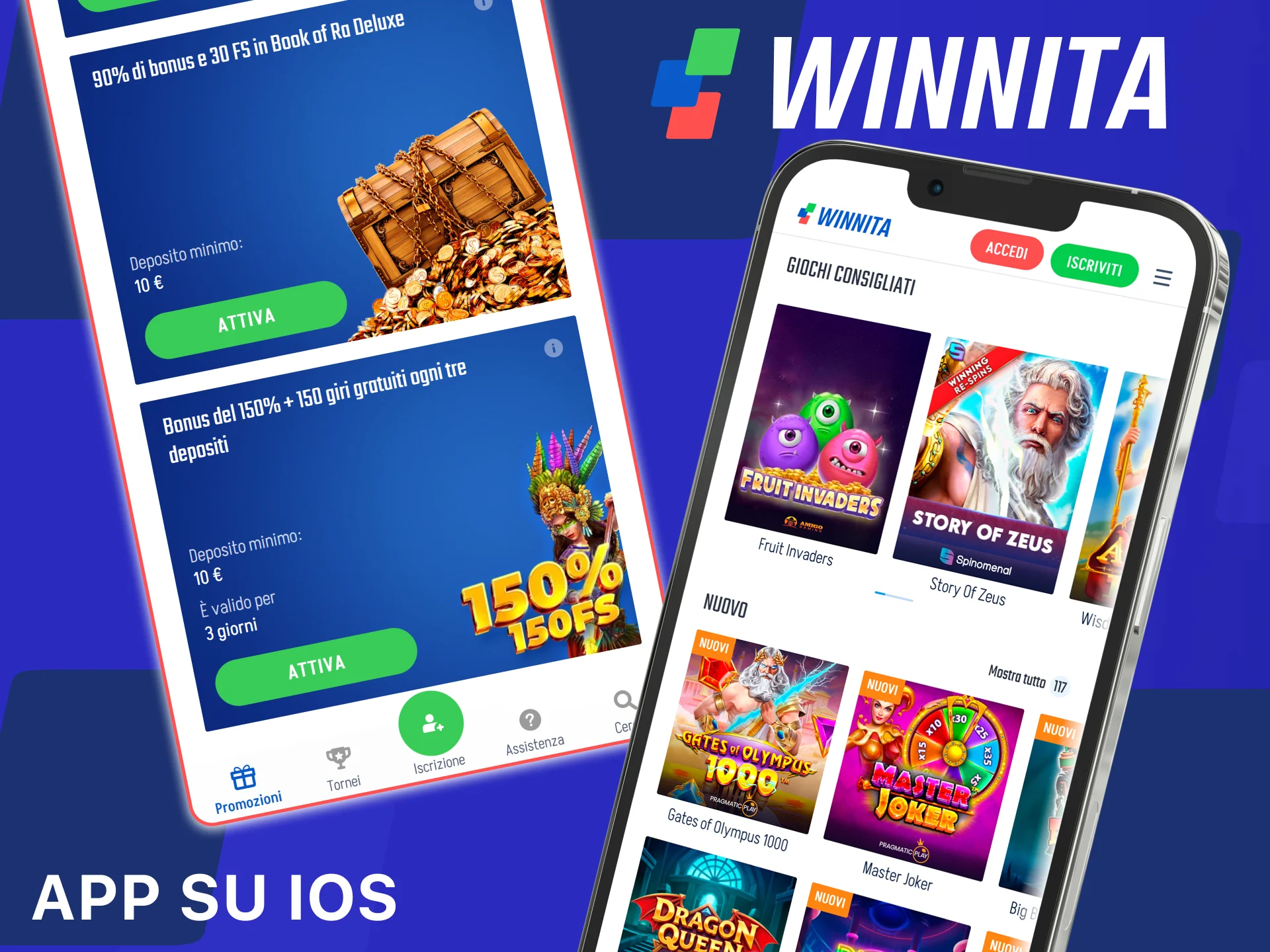 Installa e usa l’app ufficiale Winnita su iPhone o iPad.
