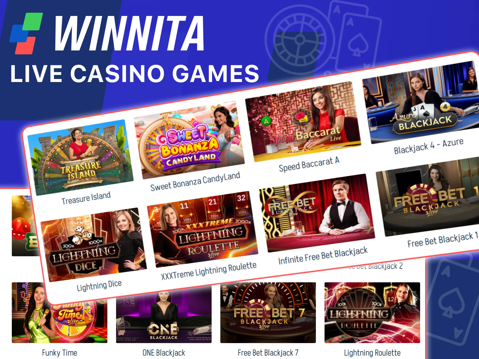 Play live dealer games on the official Winnita casino platform.