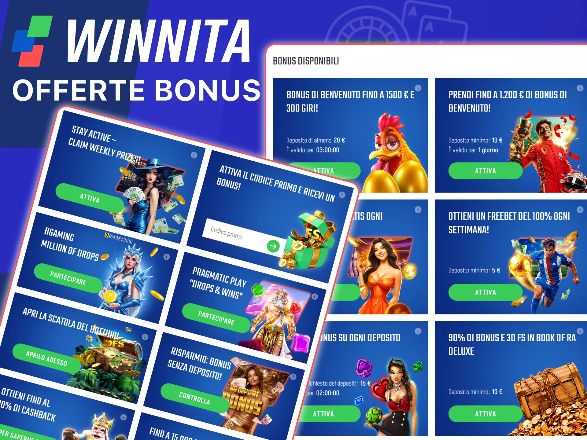 Richiedi offerte bonus esclusive per i giocatori italiani su Winnita.