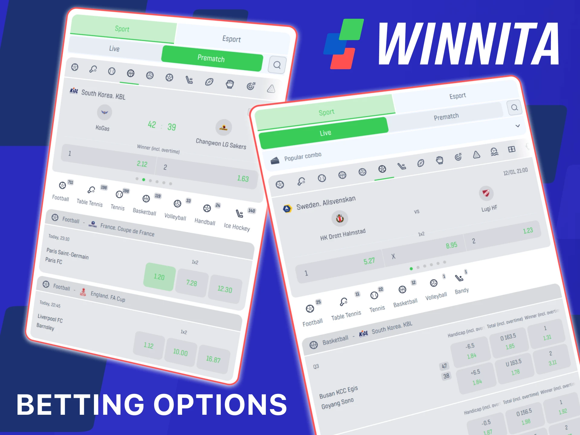 Explore all available betting options on the official Winnita Italy website.