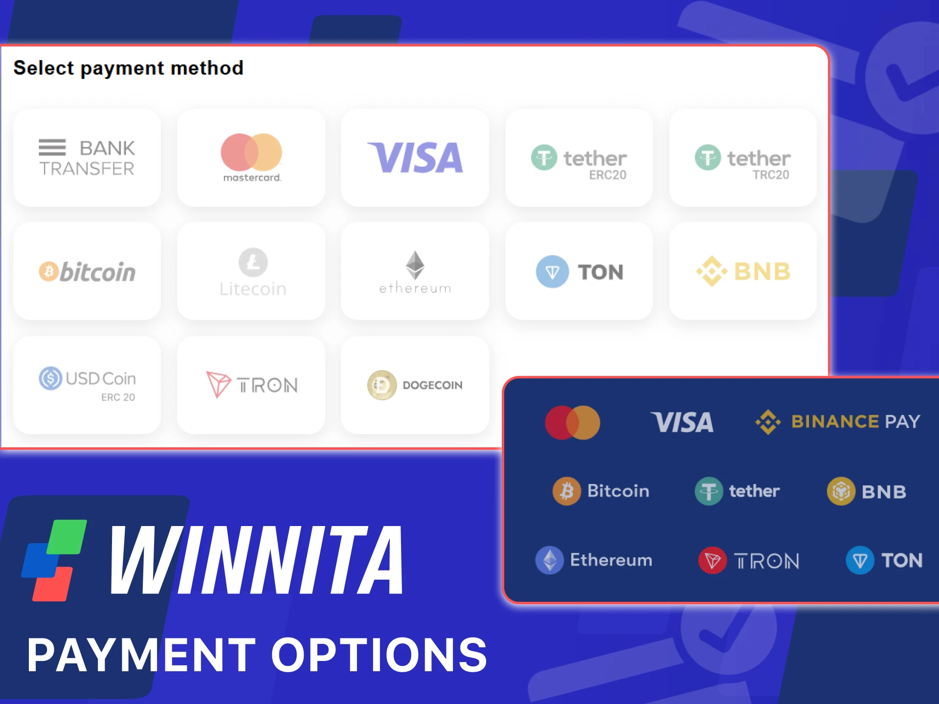 Choose fast and secure payment options on the official Winnita website.