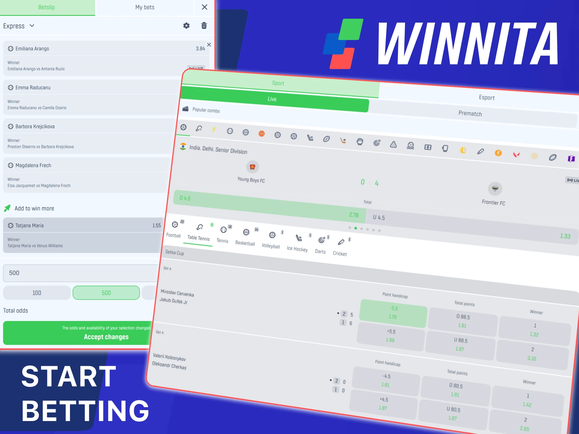 Beginners can start placing sports bets easily on Winnita platform.