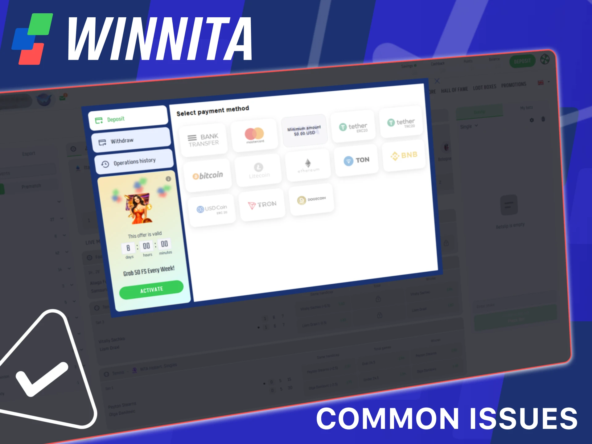 Learn to resolve common deposit and withdrawal issues on Winnita.