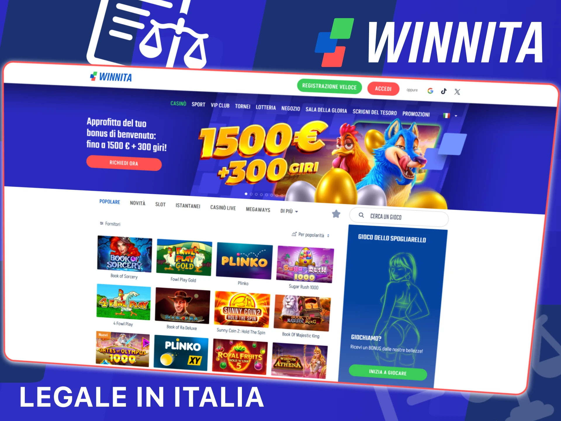 Scopri lo stato legale e la licenza di Winnita per l’Italia.
