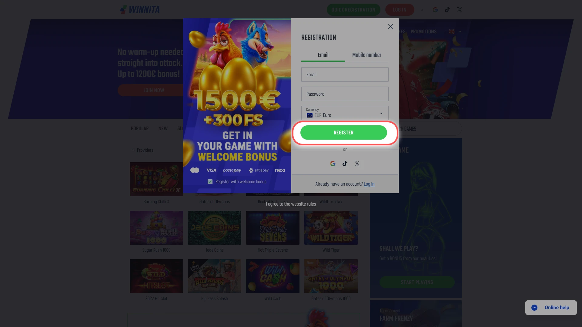 Confirm your account through verification to complete registration on Winnita.