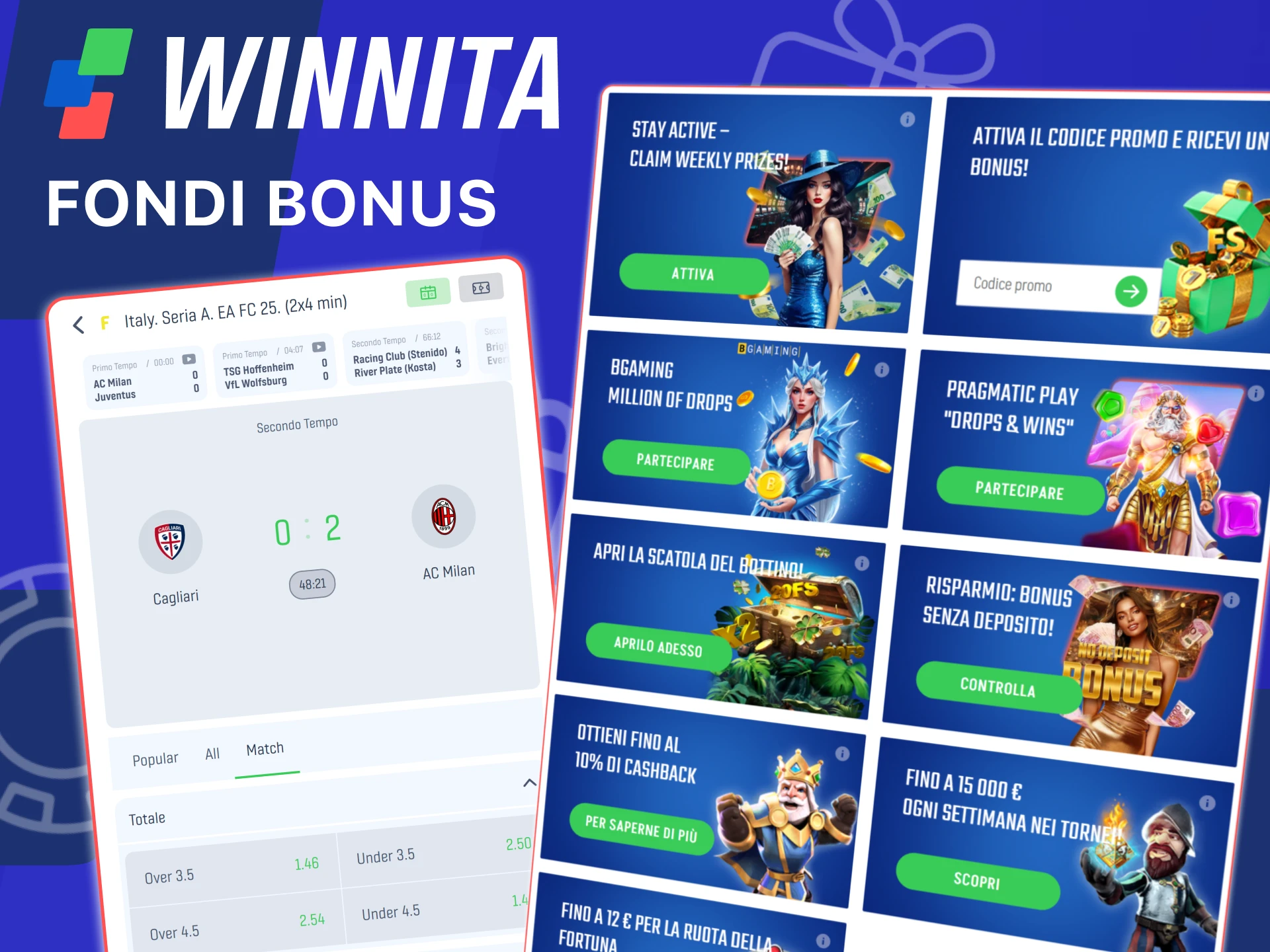 Effettua scommesse utilizzando fondi bonus sulla piattaforma ufficiale Winnita.