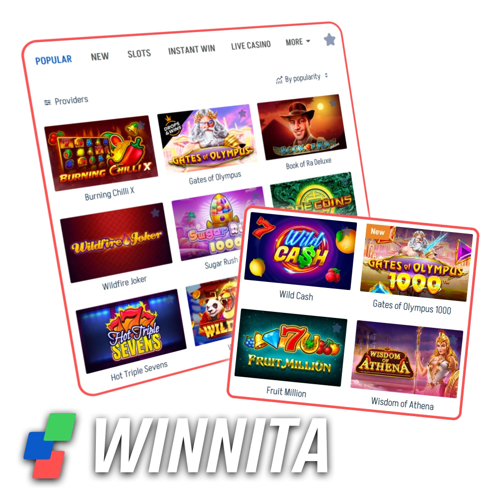 Play top online slots on the official Winnita platform.