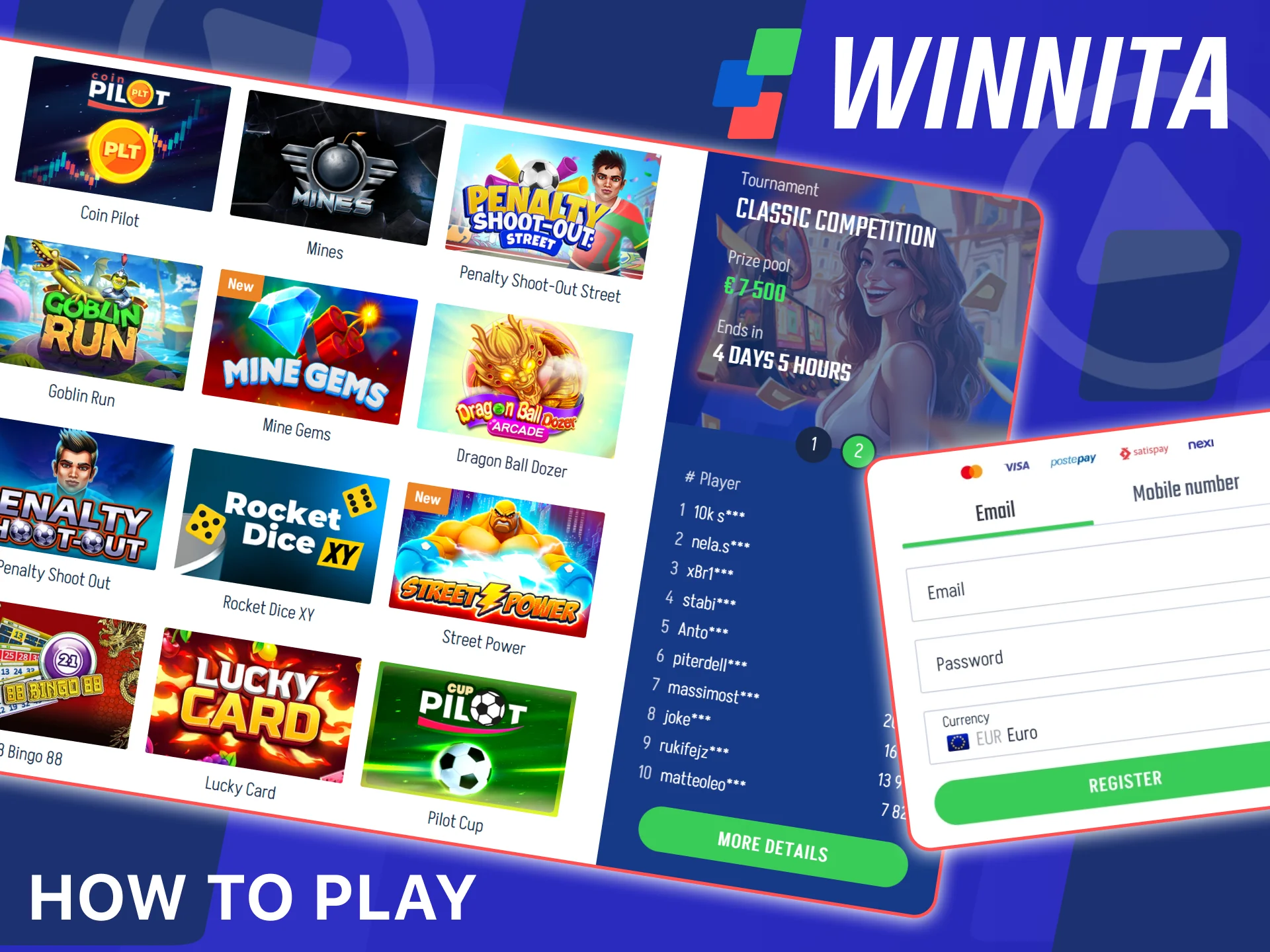 Start playing slot games easily on the official Winnita site.