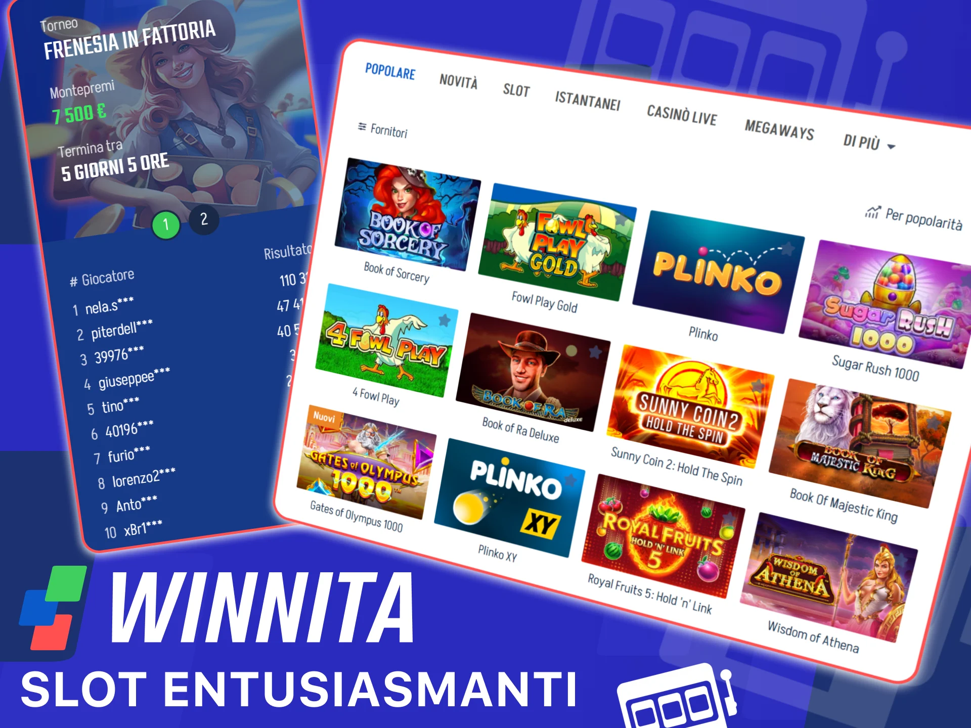 Esplora emozionanti giochi di slot sulla piattaforma ufficiale Winnita.