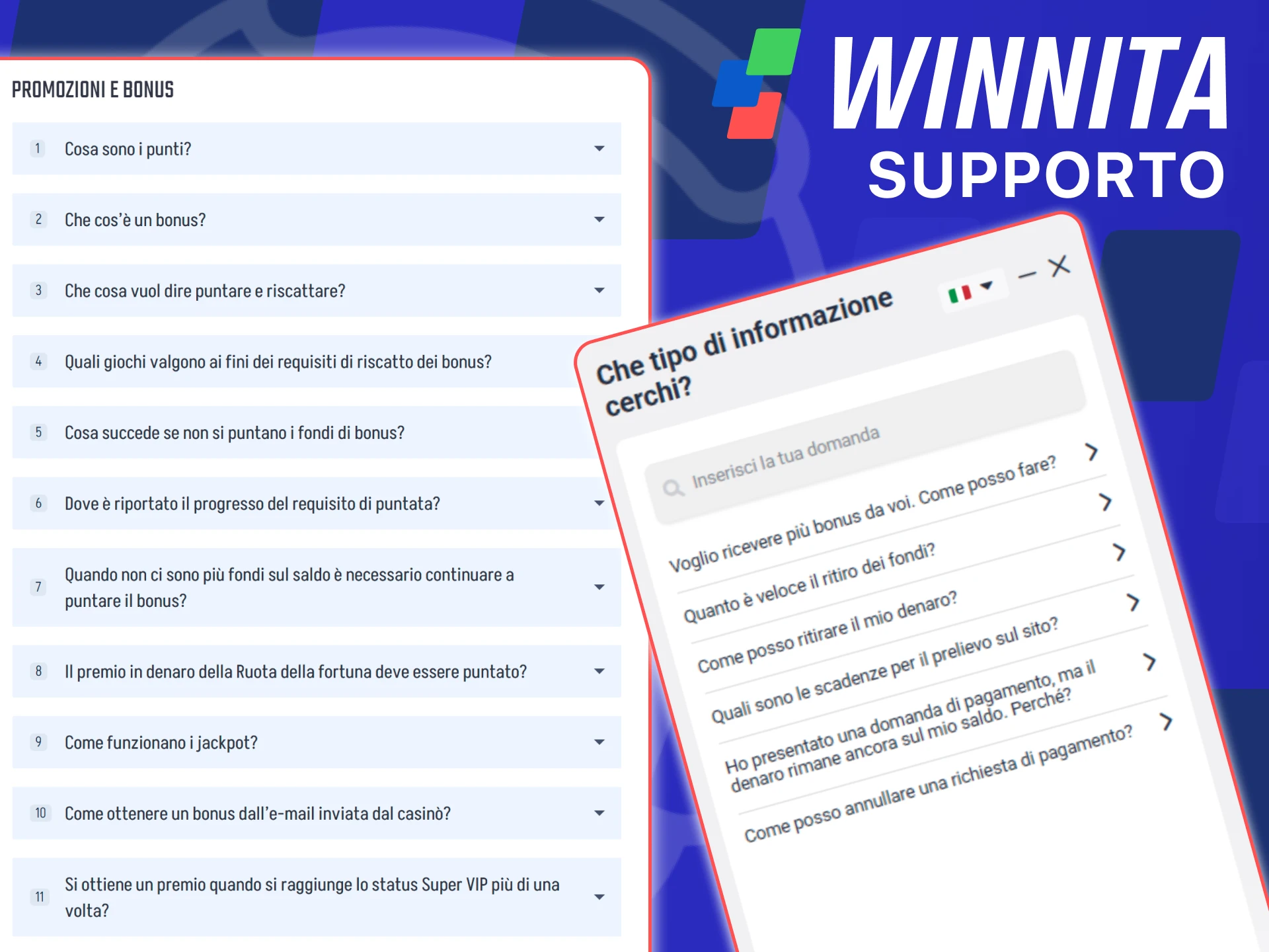 Ricevi supporto VIP dedicato in qualsiasi momento sul sito ufficiale Winnita.